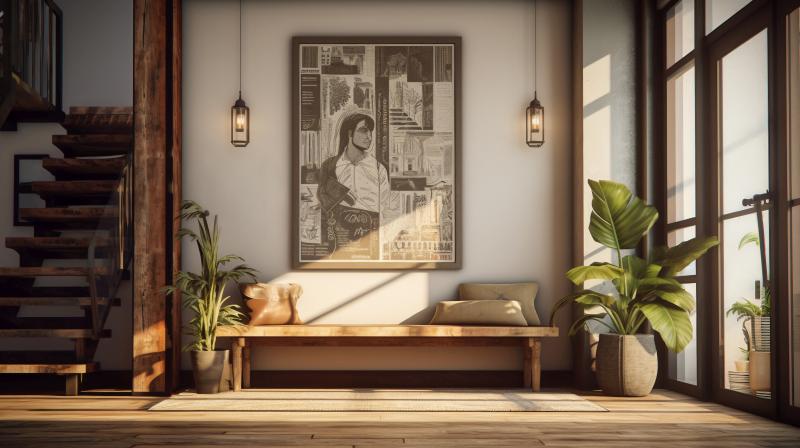 Wnętrze, ciemne drewo i rośliny/fot.freepik.com