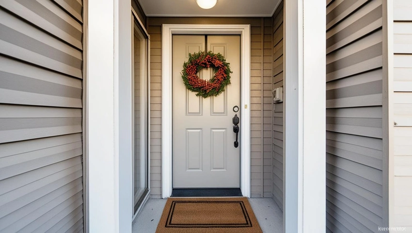 Odnowienie drzwi wejściowych w stylu low-budget przy mini-metamorfozie przedpokoju