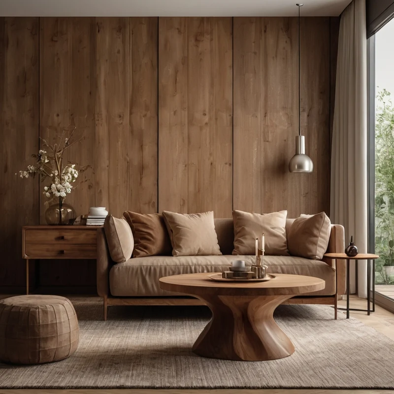 brąz i beż w pokoju